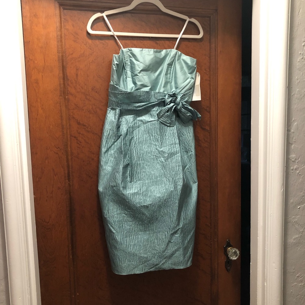 Siri, size 4, silk aqua dress NWT, never worn. Gorgeous for fall or spring!